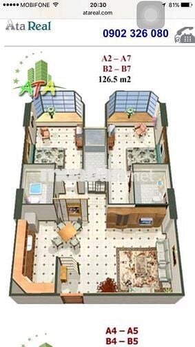 Căn hộ 2PN Contrexim Copac Square, Tôn Đản, Q4. 90m. Miễn TG. 6 tỷ 2