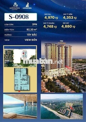 CẦN BÁN GẤP CĂN 1 PN NEWTOWN DIAMOND ,GIÁ 60TR/M2, SỞ HỮU LÂU DÀI