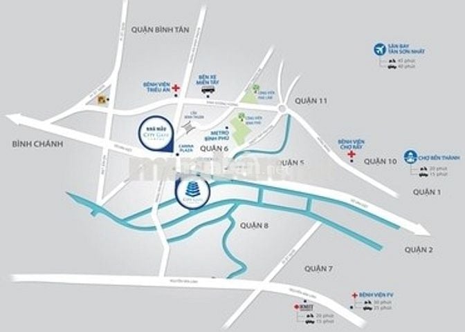Cho thuê căn hộ chung cư city gate Q8 DT 92m2, 3 pn - 2wc, Giá 11tr/th