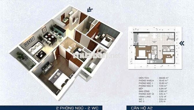CĂN HỘ 2PN NỘI THẤT CƠ BẢN, TỰ DO BÀI TRÍ, ĐÃ CÓ SỔ, NẰM Ở TRUNG TÂM