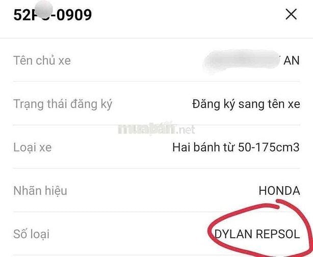Honda Dylan Repsol BSTP 0909 9 Chủ có góp gl
