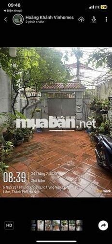 bán 102m2 đất ngõ 1 trung văn , lương thế vinh. gần công viên phùng kh