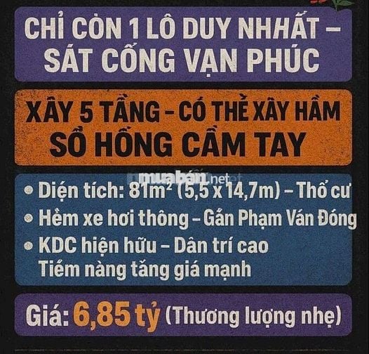 ⛔⛔ LÔ ĐẤT NGANG 5.5M SIÊU ĐẸP NGAY ĐINH THỊ THI VẠN PHÚC