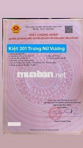 Bán đất đường Trưng Nữ Vương , Huế
