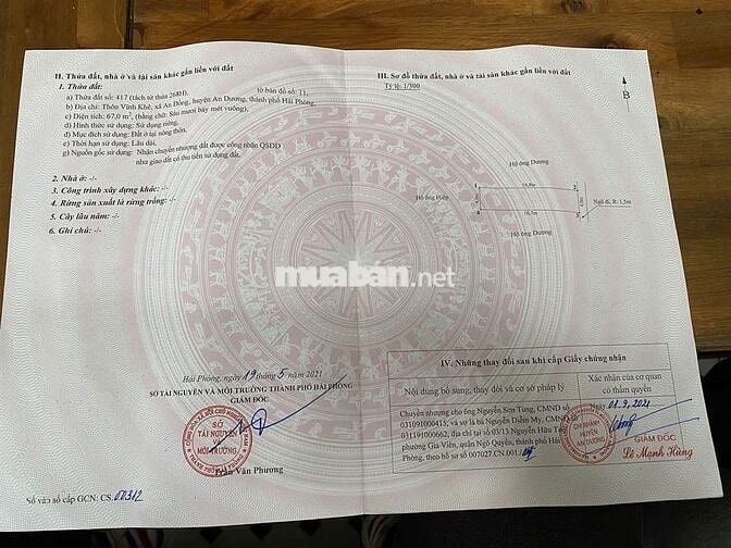 Bán đất Vĩnh Khê An Dương Hải Phòng