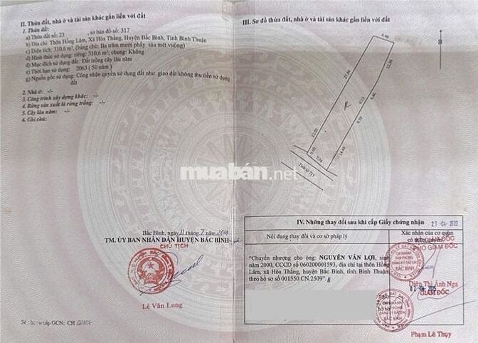 Bán đất nền mặt tiền đường nhựa 716 view hồ Bàu Trắng, Bình Thuận.