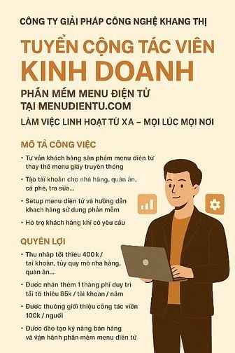 🌟 TUYỂN DỤNG CTV KINH DOANH PHẦN MỀM MENU ĐIỆN TỬ