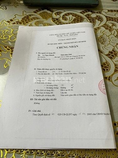 Bể Nợ Cần Bán Nhà 130m2 Đường Tân Xuân 5, Hóc Môn giá 700 Triệu, có Sổ