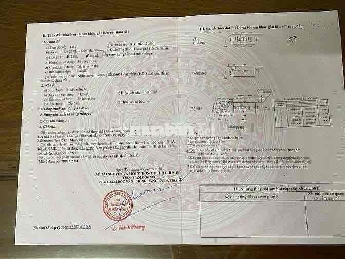 Bán nhà 118/2C Phan Huy Ích, p15/TB, 3,8x18m, 3 lầu, thuê 27tr