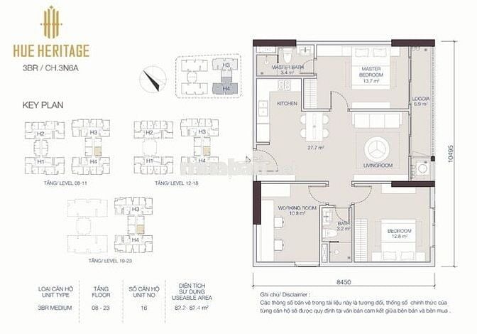 🏡 HUẾ HERITAGE – CĂN HỘ 3PN MÃ H4-09, LỰA CHỌN CHUẨN SỐNG ĐẲNG CẤP