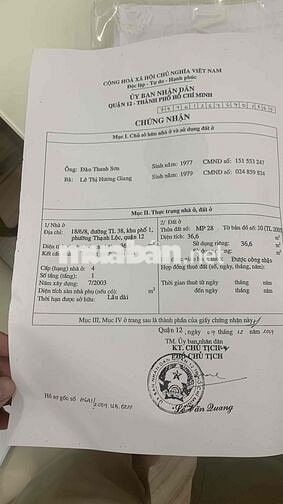🍀🍀 Nhà hẻm TL 38. hẻm nguyễn thị 6. thạnh lộc.