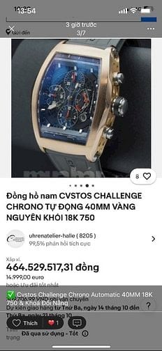 BÁN ĐỒNG HỒ CVSTOS CHÍNH HÃNG – GIÁ TỐT, GIẤY TỜ ĐẦY ĐỦ