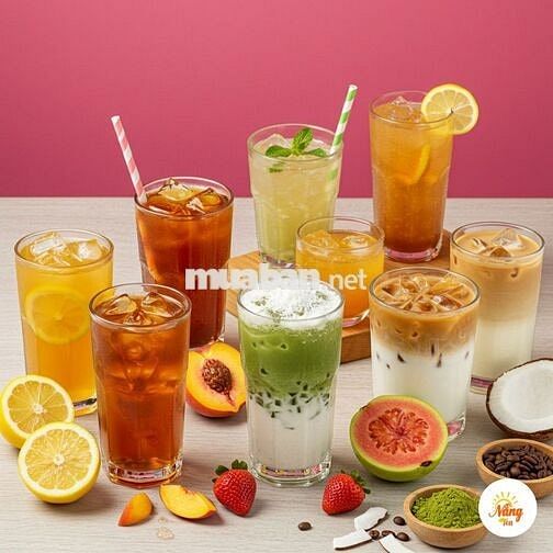Sang quán trà sữa + ăn sáng ngay cổng đại học Ngân Hàng (Thủ Đức).
