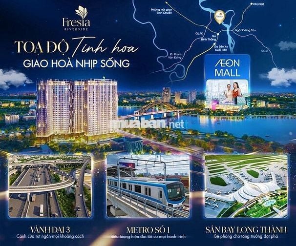 Fresia Riverside Biên Hòa Đồng Nai – Block River 3 51 m2 2PN