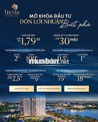 Fresia Riverside Biên Hòa Đồng Nai – Block River 3 51 m2 2PN