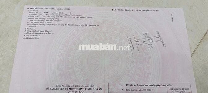 Bán đất xã Nhị Thành Thủ Thừa Long An