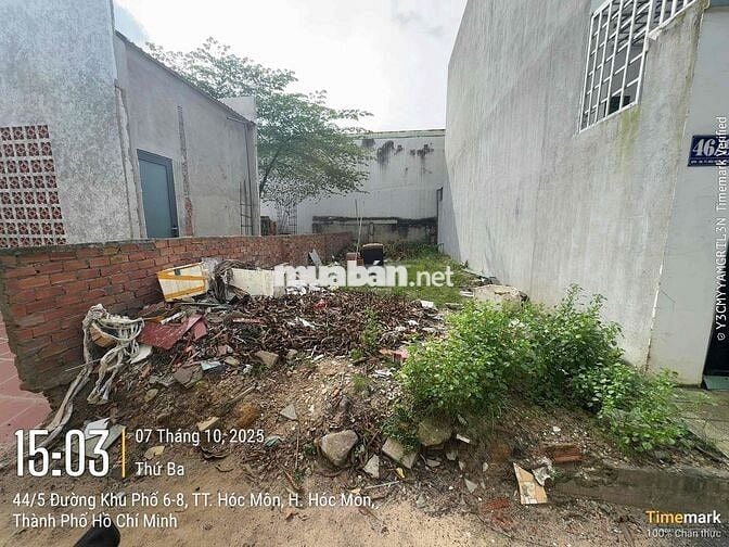 Cần bán gấp lô đất thổ cư 63m² (4,5x14) ngay chợ Hóc Môn