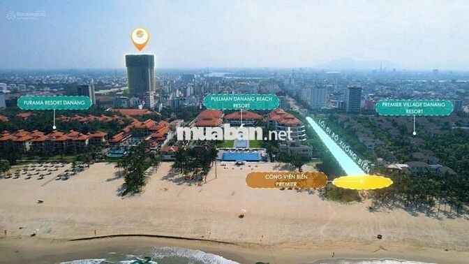 Bán gấp căn hộ 2PN view trực diện biển Mỹ Khê - sổ hồng vĩnh viễn