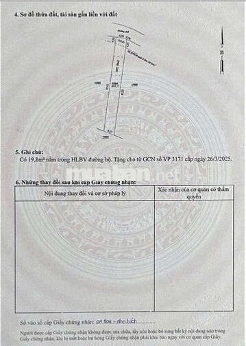 225m2,thổ 50m, đường 12m, cách đường Liên xã 32m,ngay UBND minh Thắng