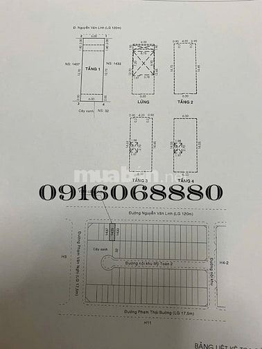 BÁN NHÀ MẶT TIỀN : 435 NGUYỄN VĂN LINH - P. TÂN PHONG - Q. 7 - TPHCM