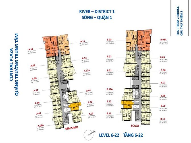 Căn hộ bán tại The Metropole - Opera Residence tầng cao gồm 2PN 76m2