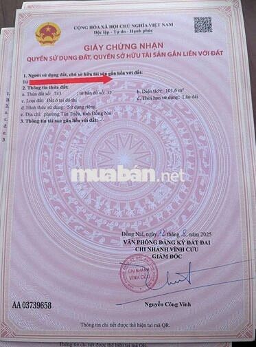 Đất sổ riêng thổ cư trên dưới 1ti