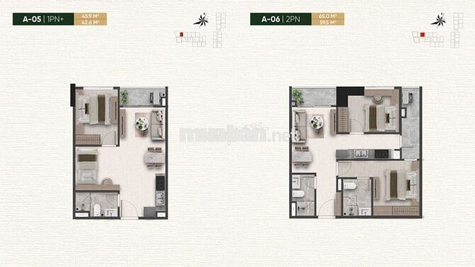 Căn 1PN 44m2 trên QL13, 3 mặt view sông SG, TT 1%/tháng,LS 0%/24 tháng