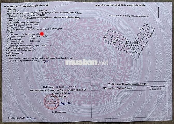 Ban công Đông Nam-Chính chủ bán căn hộ khu đô thị Vinhomes Ocean Park