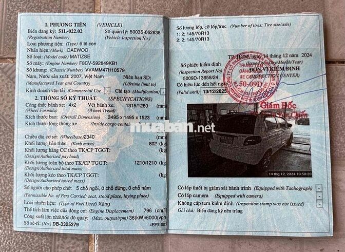 Muốn Bán Xe Matiz đời 2007. Số Sàn. Xe Ít Chạy.