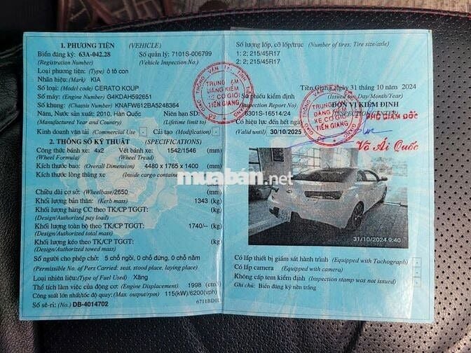 KIA CERATO KOUP 2010, NHẬP KHẨU, BẢN ĐỦ MÁY 2.0