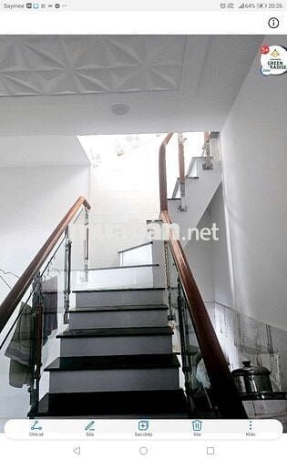 NHÀ 1 SẸC 90M2 1 TRỆT 1 LẦU HẺM XE HƠI 1243 LÊ VĂN LƯONG CÓ SÂN VƯON
