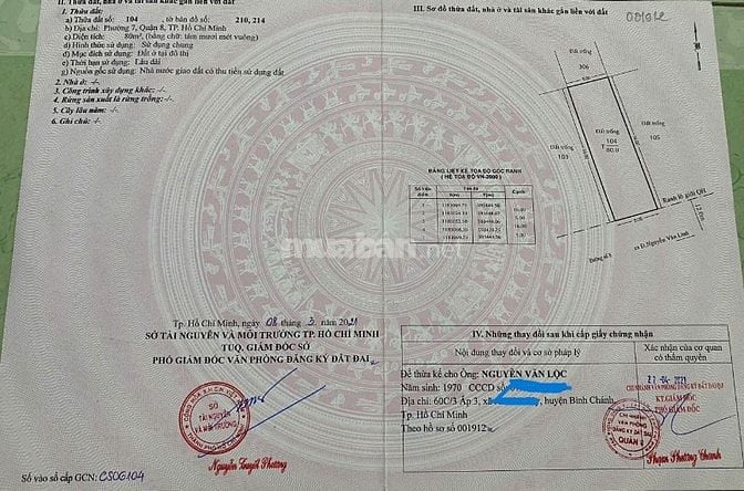 BÁN NHÀ KHU DC CHỢ BÌNH ĐIỀN Q.8- 3TỶ 65