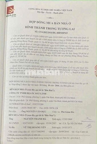 BÁN ĐẤT NỀN BIỆT THỰ KDC THÁI AN. Q12