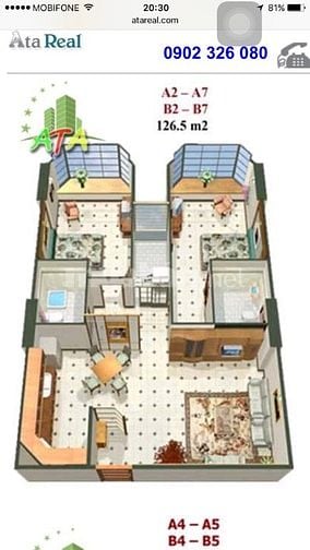 Căn hộ 2PN Contrexim Copac Square, Tôn Đản, Q4. 90m. Miễn MG. 6 tỷ 2