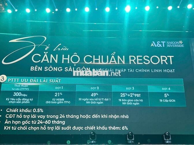 A&T SAIGON RIVERSIDE Giá chỉ 1,768 triệu sở hữu Căn hộ ven Sông Saigon