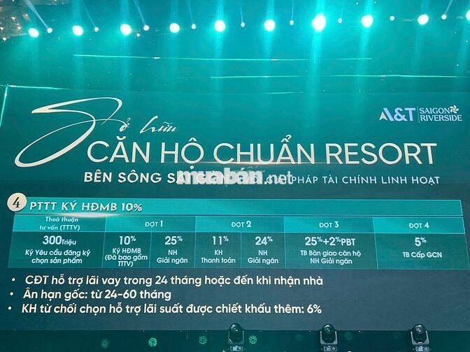 A&T SAIGON RIVERSIDE Giá chỉ 1,768 triệu sở hữu Căn hộ ven Sông Saigon