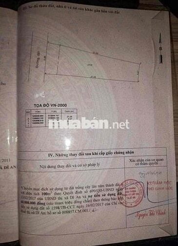 Đất mặt tiền rộng 117m2 Đông Hoà, phường Đông Hoà, Tp Dĩ An