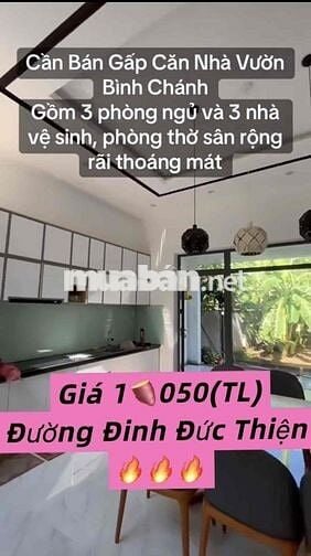 🏦Gia Đình Tôi Cần Bán Gấp Căn Nhà Vườn Thổ Cư Sẵn 100m2☎️