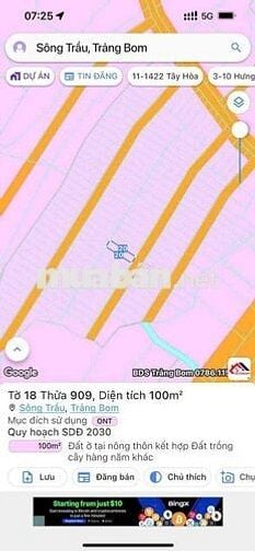 Xã trảng bom khu tam thanh ấp 7 chỉ 1 lô *** xây nhà ở cực đẹp