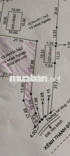 ĐẤT LỘ ĐAL 4M CẶP KÊNH THẠNH ĐÔNG, PHƯỜNG PHÚ THỨ CÁI RĂNG, CẦN THƠ