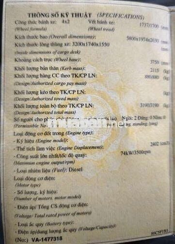 Cần bán xe tải van 3 chỗ ngồi 900kg
