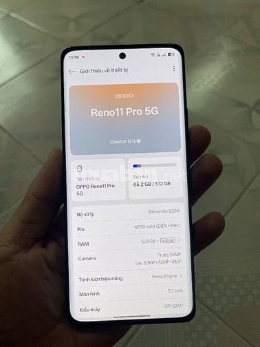 Bán oppo reno11 pro 5G ít sử dụng còn rất mới rất đẹp