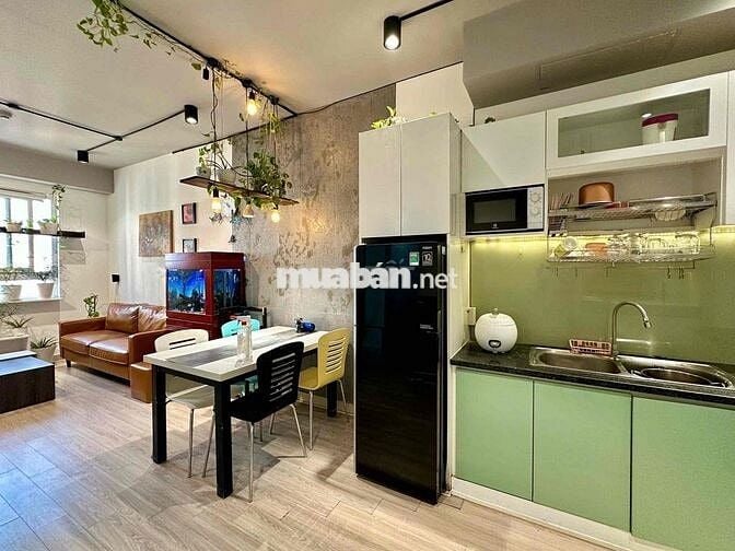 Căn 55m2, 2PN, full nội thất, cc Topaz City, p4, q8