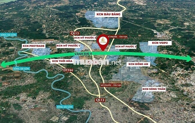 Mặt tiền vành đai 4 (NE2) Bến cát
