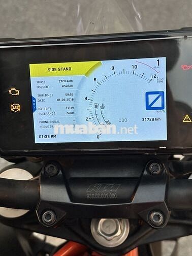Xe Naked Bike KTM Duke 390 2019 Trắng Cam Mới 95%