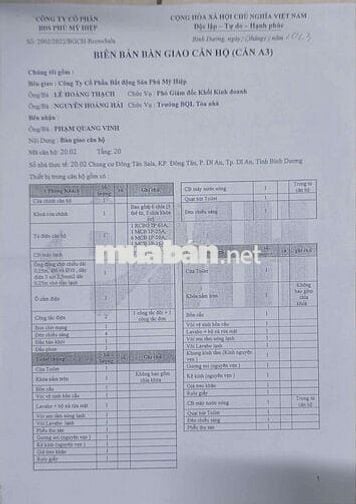 Bán căn hộ 20.02 - Chung cư Đông Tân