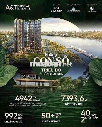 Căn hộ 44m2 A&T ven Sông SG TT 10% kí HĐMB, booking lãi 500k/ngày
