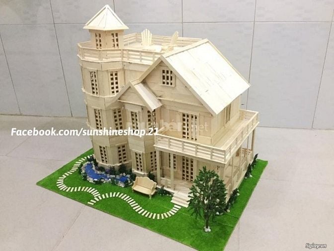 Nhận đặt làm mô hình nhà que kem theo yêu cầu