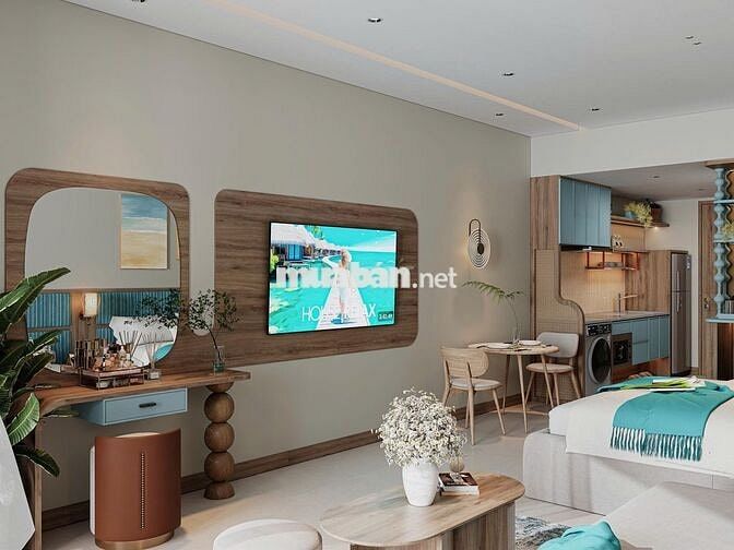 cực hiếm - căn hộ 1PN 44.54m², view 100% hướng biển, nội thất 5 sao