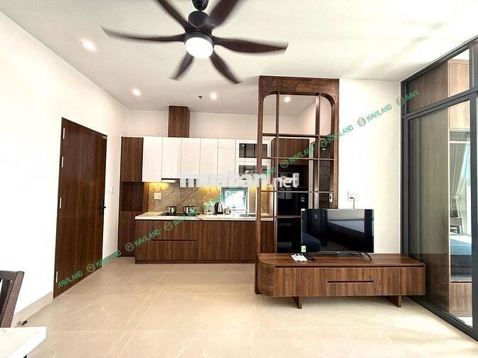 1PN 45m2 ban công, mới 100%, có dọn phòng, đi bộ 3' ra biển